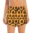 thumbnail image 2 of KLL Chocolate Plaid Sunflower Pattern Shorts Women,Athletic Shorts High Waisted Running Shorts Pocket Sporty Short Gym Elastic Workout Shorts-Medium, 2 of 7