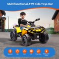 thumbnail image 2 of Yeshouse 24V Kids Ride on ATV, Toddler 4WD Electric Ride on Toy Car with LED Light, Bluetooth, Leather Seats, Yellow, 2 of 6