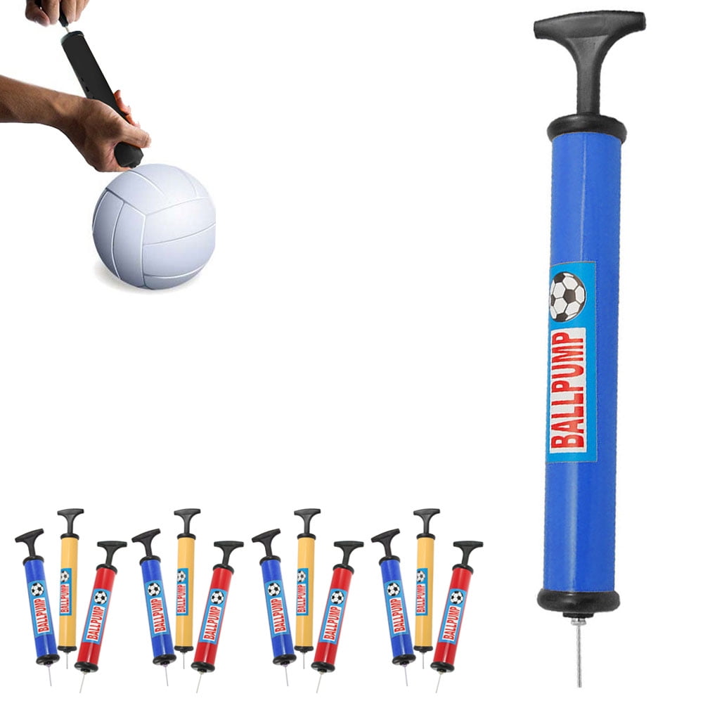 Sports Ball Manual Hand Air Pump Inflate Basketball Football Volleyball Needle 