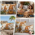 thumbnail image 5 of Orange Gnomes Fall Outdoor Waterproof Pillow Covers, Thanksgiving Pumpkins Plaid Leaves Rustic Decorative Rectangle Throw Pillowcase Sofa Cushion Sham for Patio/Couch/Chair, 20"x12" 2 Pack, 5 of 8