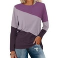 thumbnail image 2 of Crewneck Casual Long Sleeve Tops for Women Loose Fit Patchwork Softy Going Out Tops Trendy(Gray,XL), 2 of 4