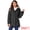 Black, variant on Women's Winter Coat with Faux Fur Hood and Multiple Pockets S Violet