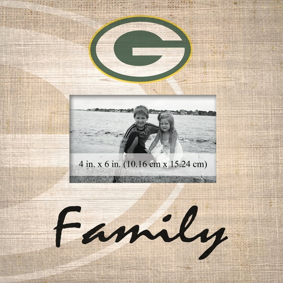 Green Bay Packers 10'' x 10'' Burlap Pattern Frame