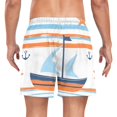 thumbnail image 2 of FORMRS Mens Swim Trunks Mesh Liner Quick Dry Casual Beach Board Shorts with Pockets, Sizes S-2XL, Blue Nautical Pattern, 2 of 9