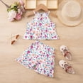 thumbnail image 2 of CAUYDY Toddler Girl Summer Clothes Baby Girls Short Sleeves T-Shirt Tops + Shorts Cute Outfits Set For 2t 3t 4t 5t 6t 7t Kid School Activities (Sizes 3-4 Years,F02-Pink), 2 of 9