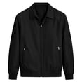 thumbnail image 2 of XUNKUSGA Men's Lightweight Jackets Classic Solid Color Collared Zip Up Jackets for Men Casual Long Sleeve Ribbed Cuff windbreaker jacket Golf Windproof Coat with Zipper Pockets Black L, 2 of 9