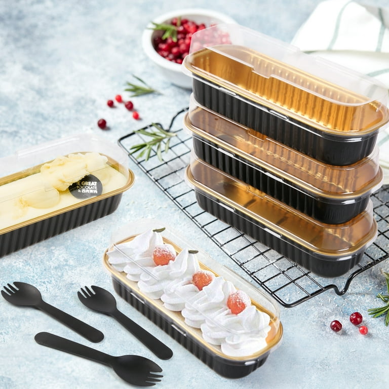 Mini Cake Pans with Lids,6.8 Oz Mini Loaf Pans with Lids Aluminum Foil Mini  Loaf Baking Pans 100pcs Disposable Bread Pan Aluminum Foil Long Baking  Cupcake Liner… in 2023