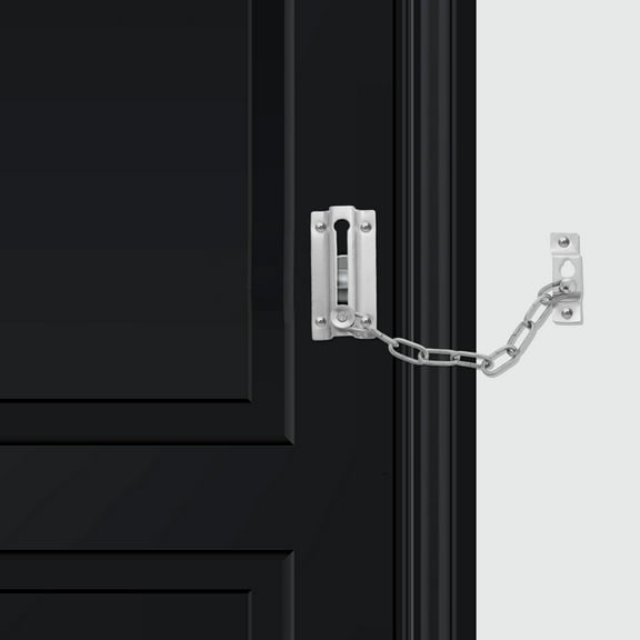 Raindrops Home Office Stainless Steel Security Slide Bolt Door Chain Lock Guard Security Door Chain for Inside Door and Extra Front Door Silver