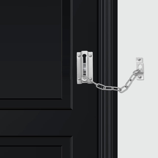 Mobutofu Door Chain Lock 1Pcs Silver Stainless Steel for Home Security Child Safety Pet Safety Minimalist Design