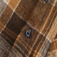 thumbnail image 6 of Men's Button Down Shirts Long Sleeve Fall Casual Striped Collar Loose Top Fashion Lightweight Plaid Tee Men (Coffee XL), 6 of 6