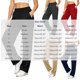 thumbnail image 3 of Neewe Wide Leg Pants for Women Flowy Palazzo Elastic Waist Trousers with Pockets Summer Trendy Outfits, 3 of 8