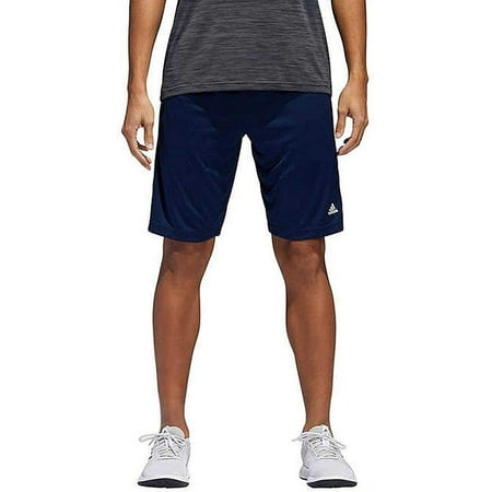 adidas Mens' Triple Stripe Gym Athletic Training Shorts (Navy/White, S)