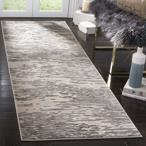 SAFAVIEH Meadow Nedelka Camouflage Runner Rug, Grey, 2'7" x 8'