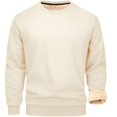 thumbnail image 7 of Men's Winter 2-Piece Casual Set, Long Sleeve Fuzzy Fleece Pullover and Warm Pants, Cozy Lounge Wear For Cold Weather Indoor Comfort,Beige,M, 7 of 7