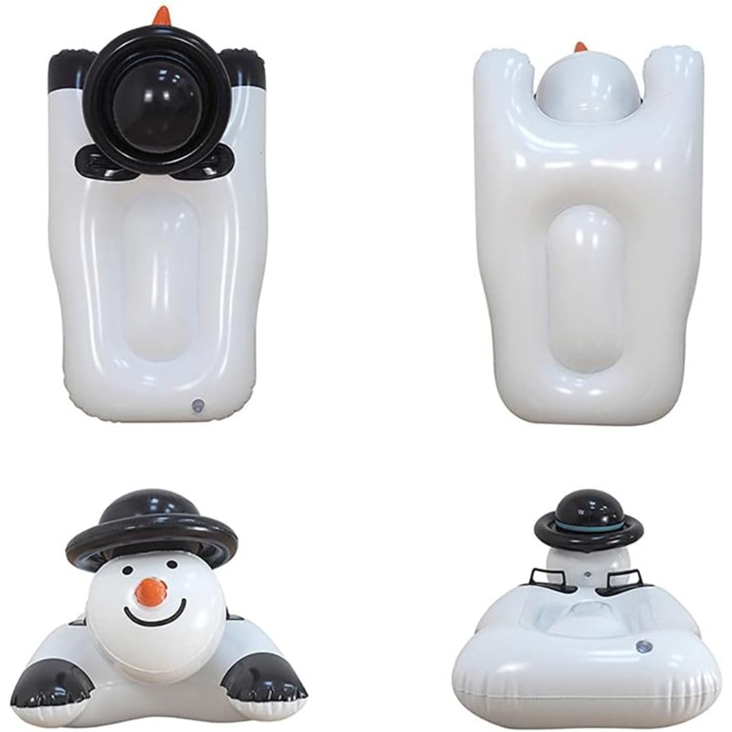 Snow Tube Snowman Inflatable Snow Sled with Sturdy Handles Cartoon Snow Sled for Kids Adults Christmas Holidays Winter Outdoor