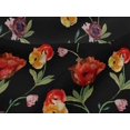 thumbnail image 4 of oneOone Viscose Jersey Black Fabric Flower & Leaves Watercolor Dress Material Fabric Print Fabric By The Yard 60 Inch Wide, 4 of 5