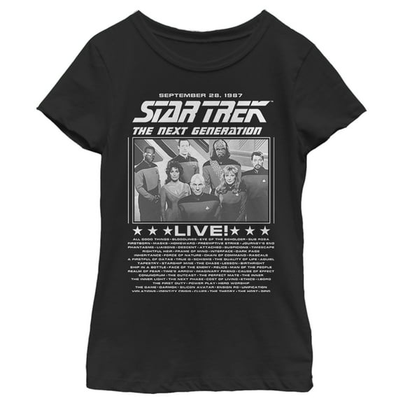 Girl's Star Trek: The Next Generation Concert Poster  Graphic Tee Black X Small
