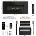 thumbnail image 3 of TURBRO 36 Inch Electric Wall Mounted Fireplace with Alternative Standing Base - Adjustable Flame Effects, Thermostat, Timer, Remote Control, 1400W Heater, 3 of 8