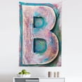 thumbnail image 1 of Letter B Tapestry, Old Fashioned Print Method Wood Block Alphabet ABC Type Worn Capital B, Fabric Wall Hanging Decor for Bedroom Living Room Dorm, 5 Sizes, Teal Ivory Dark Coral, by Ambesonne, 1 of 1