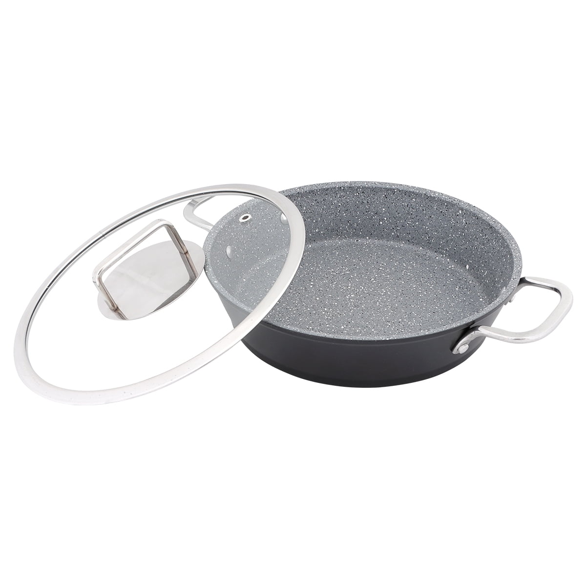 Serenk Excellence Nonstick Frying Pan With Lid Covered One Granite Egg Wonder