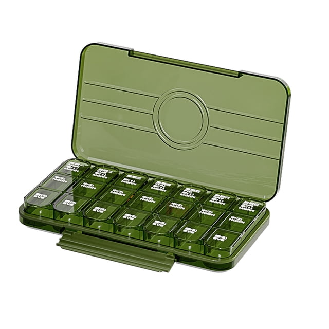Organizador de medicamentos, Organizador de medicamentos Estuche de plástico portátil para medicamentos diarios Estuche para medicamentos de viaje Diseño a prueba de futuro