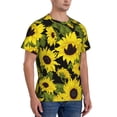 thumbnail image 2 of Bixox Men's Sunflowers In Vintage Printed Short Sleeve Skinny Athletic T-Shirt, 2 of 6
