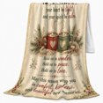 thumbnail image 2 of Christmas Hug Rustic Holiday Blessing, Festive Holiday Scene, Warm Flannel Blanket for Living Room and Reading Nook, Art Lovers Christmas Gift, Festive Home Decor, 2 of 9