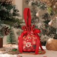 thumbnail image 3 of Handheld Christmas Eve Apples Gift Box Portable Canvas Christmas Gift Apples Candy Drawstring Bag for Christmas New Year Party, 3 of 4