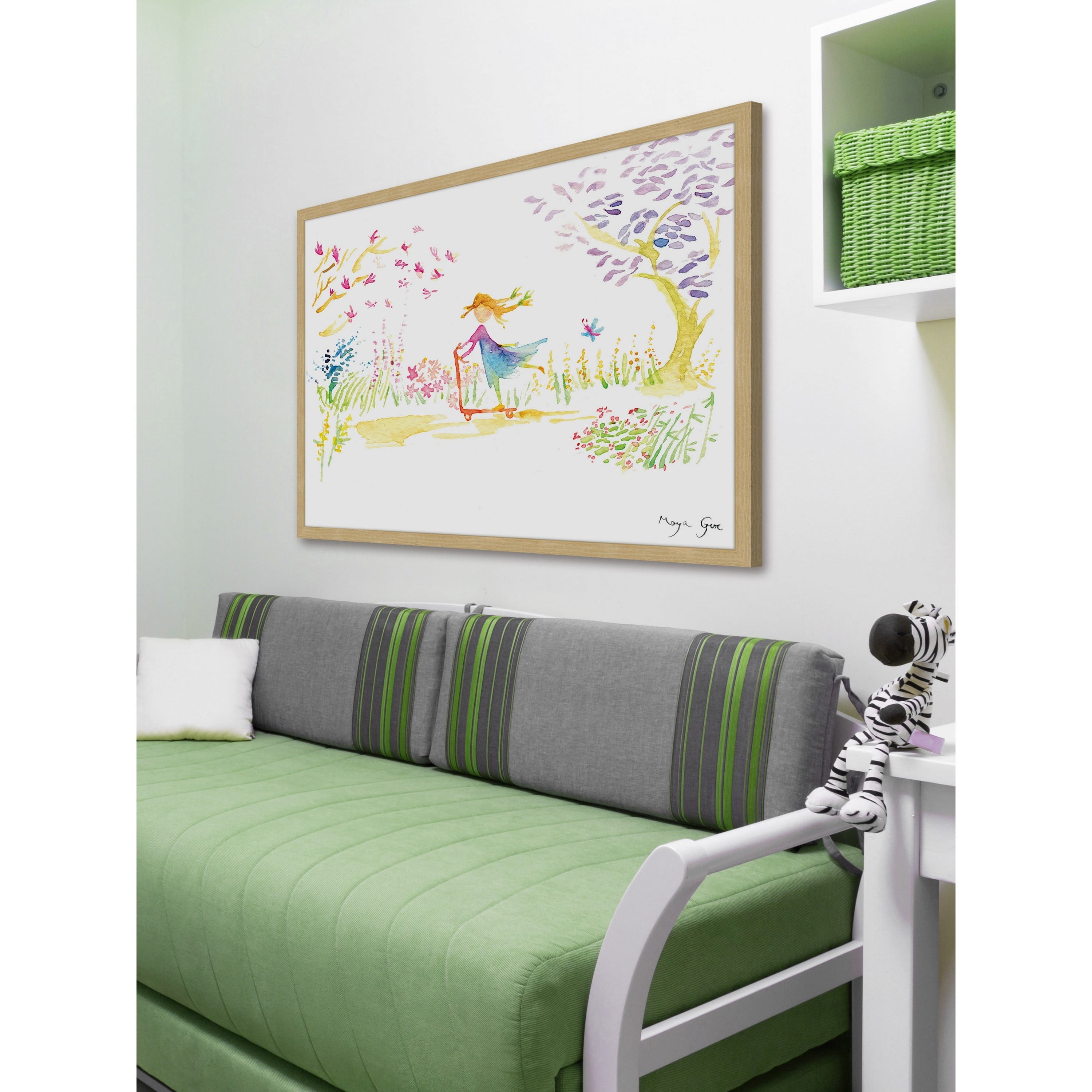 Marmont Hill "Girl on Scooter" by Maya Gur Framed Painting Print