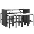 thumbnail image 2 of vidaXL Patio Bar Set Outdoor Table and Chair Set with Cushions Poly Rattan, 2 of 38
