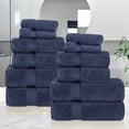 thumbnail image 2 of Superior Zero Twist Cotton 12 Piece Assorted Towel Set, Midnight Blue, 2 of 11