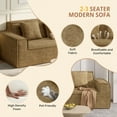 thumbnail image 5 of Hawsaiy 75" Pet-Friendly Cat-Scratch Fabric Loveseat Sofa with Wide Armrests & Removable Pillows, No Assembly Foam Couch, Vacuum Packed, High-Density Support, Brown, 5 of 9