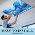 thumbnail image 5 of 1 Pack Watercolors Blue Printing Fluorescent Light Covers for Ceiling Lights Modrn Art Magnetic Ceiling Light Covers Overhead Light Filters for Office Classroom Home, 5 of 9