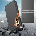 thumbnail image 4 of Xhy Samsung Galaxy A35 5G Case Military Grade Heavy Duty Protection 3 in 1 Shockproof Armor Rugged Durable Detachable for Galaxy A35 5G Phone - Black+Orange, 4 of 6
