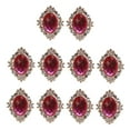 thumbnail image 1 of Rongfmy 10 Rhinestone Cabochons Flat Back Embellishments Wedding Phone Decor Fushcia 30x25mm, 1 of 9