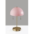 thumbnail image 2 of Adesso Bowie Table Lamp, Antique Brass & Light Pink, Eletronic, Painted Pink Metal Shade, 2 of 5
