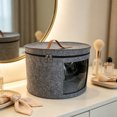 thumbnail image 4 of Round Hat Boxes with Lidssoft Large Hat Storage Box with Handle Transparent Window and Zip, Foldable Travel Hats Boxes Storage for Storing Clothes, Toys, 4 of 6