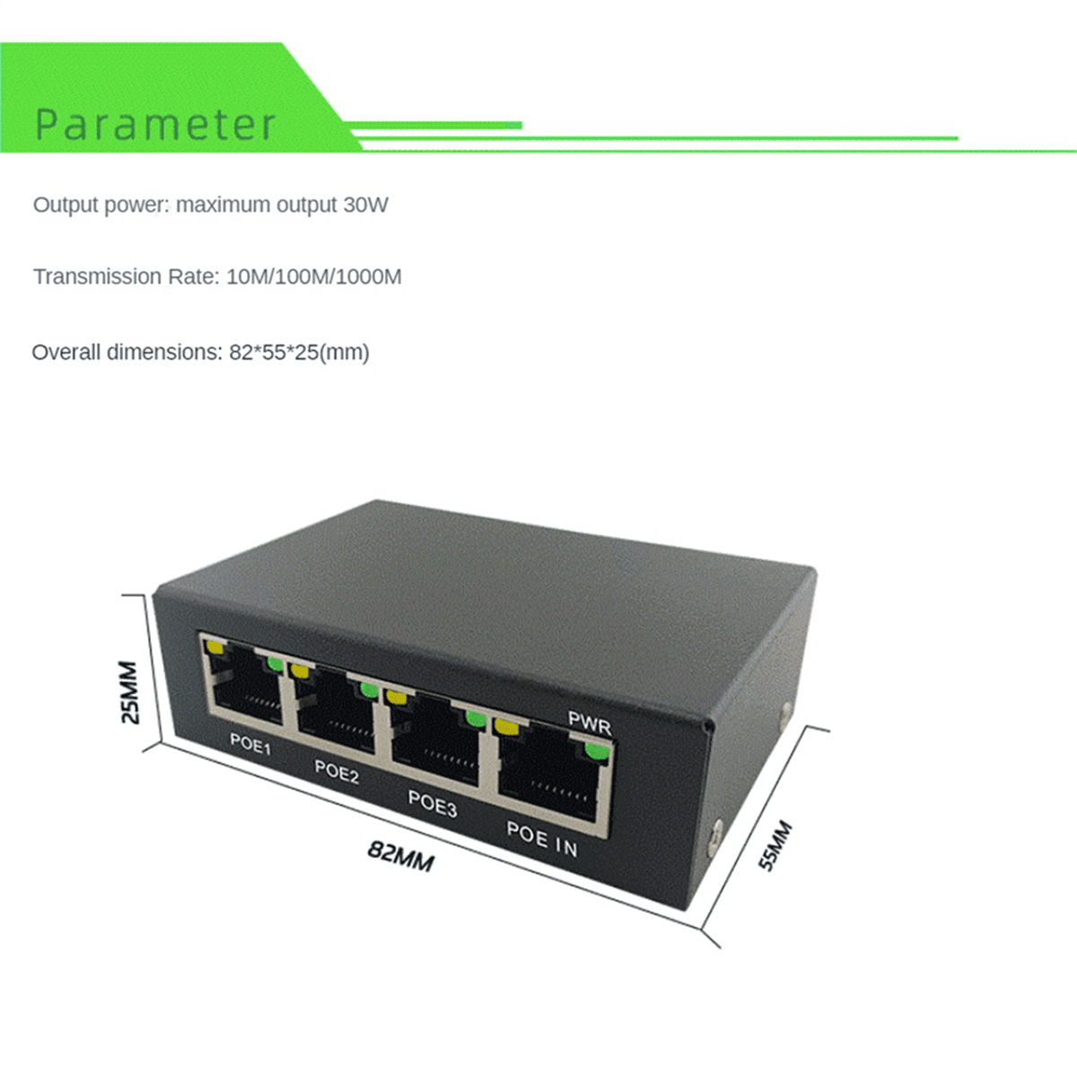 2X 4Port Gigabit POE Extender 100/1000M Network Switch Extender IEEE802.3Af/At Plug&Play for PoE Switch NVR IP Camera AP