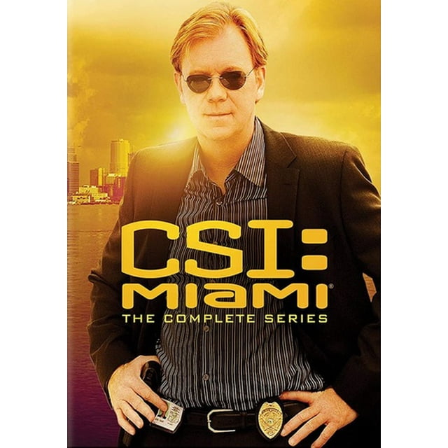 PARAMOUNT-SDS CSI Miami : l'Ensemble Complet de DVD de la Série Comprenant 65 Disques dans un Paquet Monstre Remis à Neuf en 2020. la Couverture Met en Valeur un Personnage de la Série Se Tenant Debout contre une skyline Vibrante de Miami avec le Titre « CSI : Miami » Exposé de Façon Bien en Vedette. Cette Série Télé d'Action en Direct Suit une Équipe de Médecin Légiste du Sud de la Floride Résolvant des crimes Grâce à des Méthodes Scientifiques Avancées et au Travail Traditionnel de la police