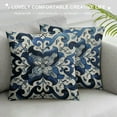 thumbnail image 3 of JRXY Blue Throw Pillow Covers -  Blue Pillow Cover, Decorative Blue and White Pillow Covers, Chinoiserie Pillow Cover, Chinoiserie Decor 20x20in, 3 of 5