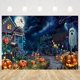 thumbnail image 1 of Mysterious House Halloween Backdrop for Photography Witch Garden Evil Pumpkins Newborn Child Portrait Photo Background Decor (5x3FT), 1 of 4