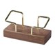 thumbnail image 2 of Portatarjetas de visita de madera maciza | Estante metálico para organizador de escritorio de alta gama | Accesorio moderno de escritorio para oficina, restaurante y hotel | Beige/Marrón, 2 of 6