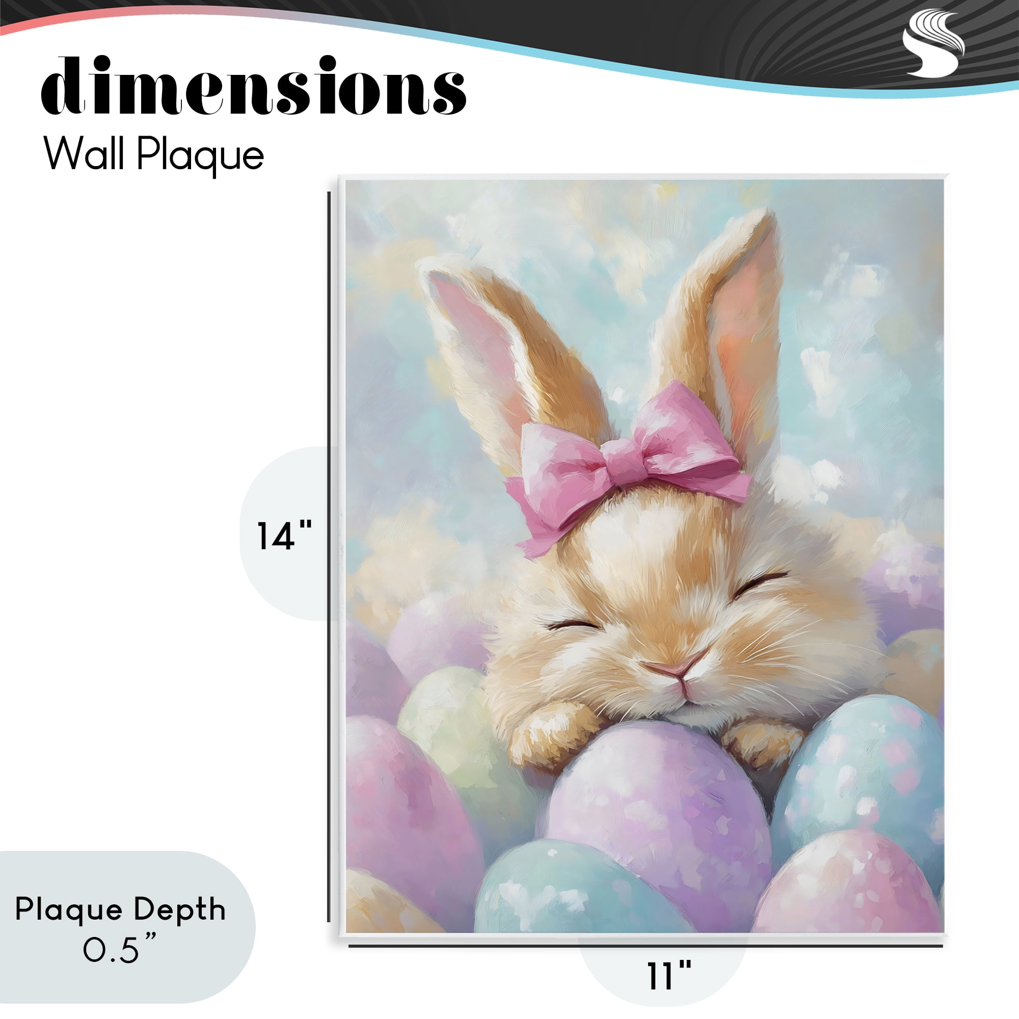 Stupell Industries Sleeping Easter Bunny with Eggs Wall Plaque Art, design by The Prints Vibe