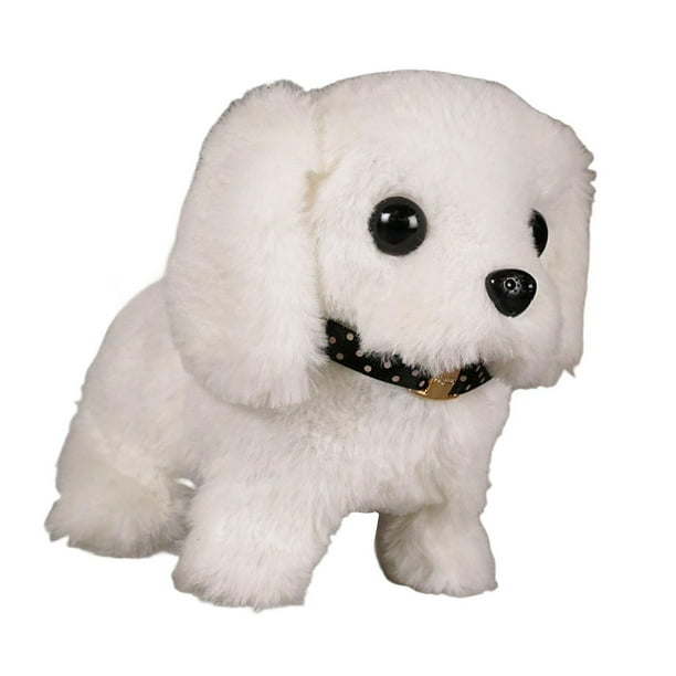 Animal de peluche de cachorro electrónico caminando y haciendo sonido de un juguete de felpa para mascotas electrónicas para bebés de regalo de