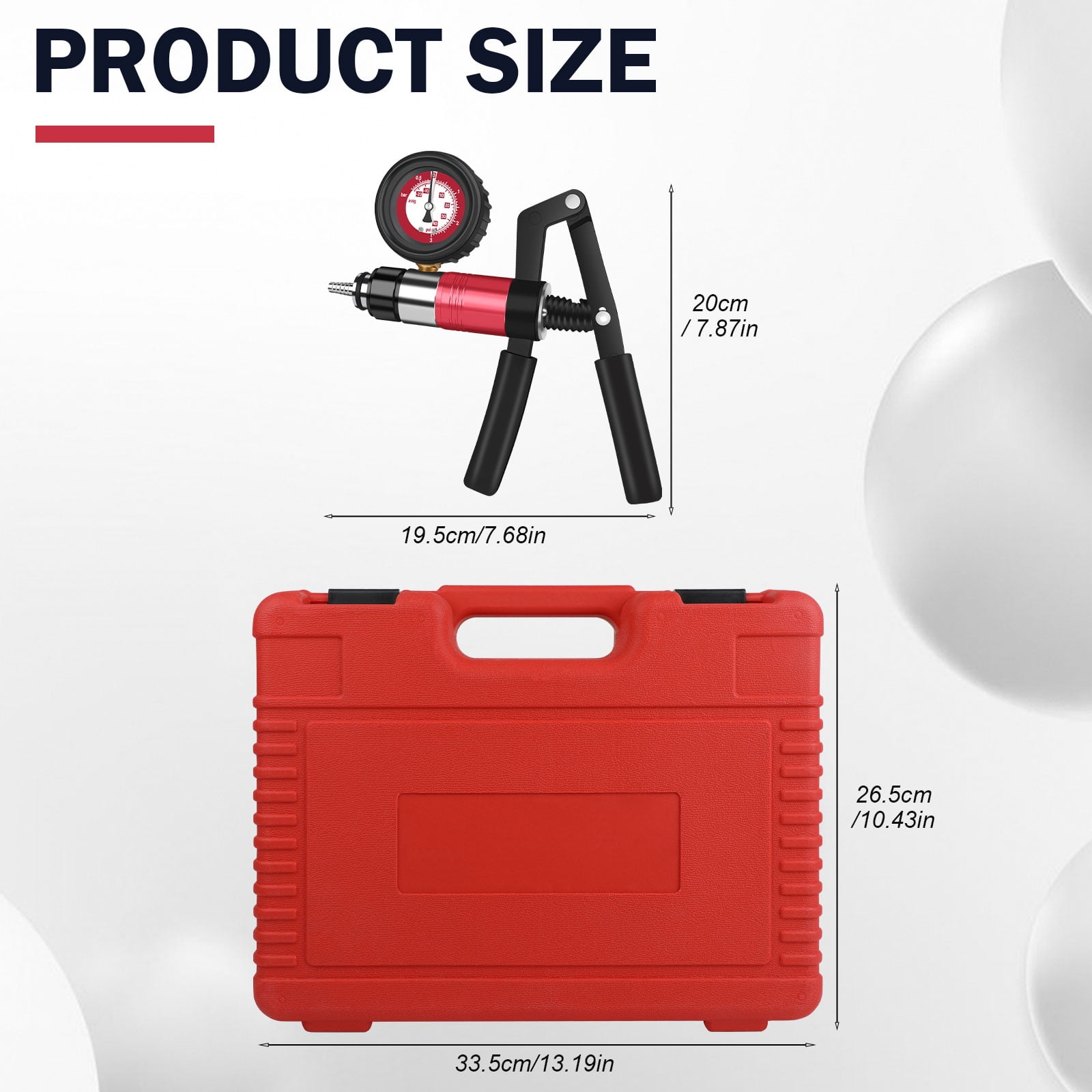 Handheld Vacuum Pump Tester Brake Bleeder Kit Brake System Bleeding Tools with Adapters and 2 Reservoir Bottles Automotive Brake for Car Truck Motorcycle