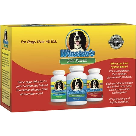 Winston's Joint System - For Canine Arthritis, Hip Dysplasia and Joint + Pain Relief - 100% Natural Whole Food Supplement System - For Medium Dogs from 40-99 Pounds - One Month Supply, Since 1992