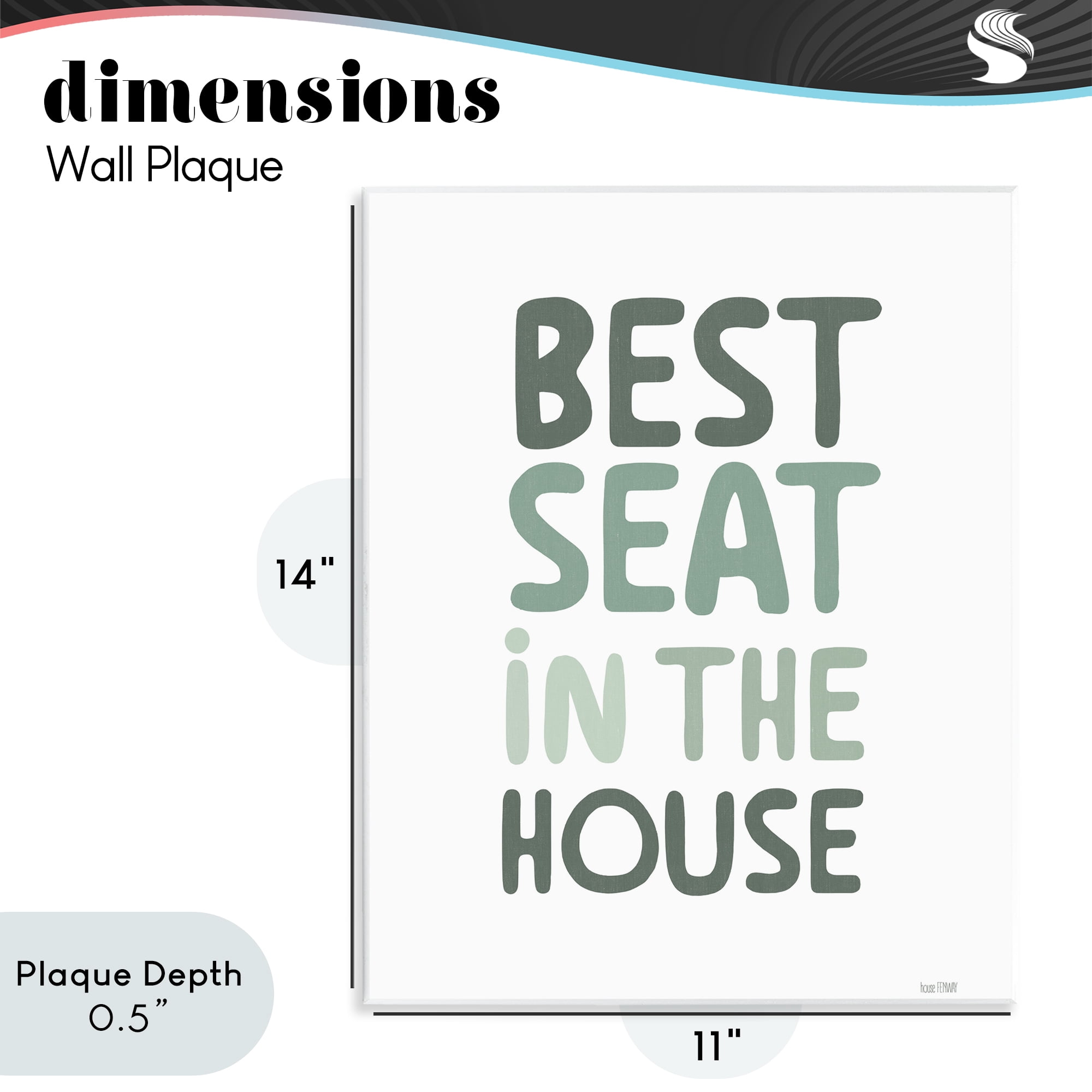 Stupell Industries Green Best Seat in House Wall Plaque Art, design by House Fenway