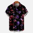 thumbnail image 2 of IROINNID Men's Valentine's Day Casual Short Sleeve Lovely Printed Blouse With Pocket, 2 of 6