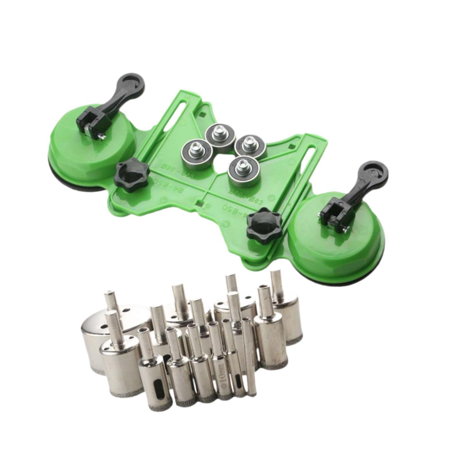 16 Pieces Tile Saw Centering Locator Drill Guide Portable Carbon Steel Set for Granite Marble Aquarium Work