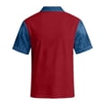 thumbnail image 5 of Blekii Men's Denim Patchwork Short Sleeve Polo Shirt Slim Fit Casual Button down Red L, 5 of 7